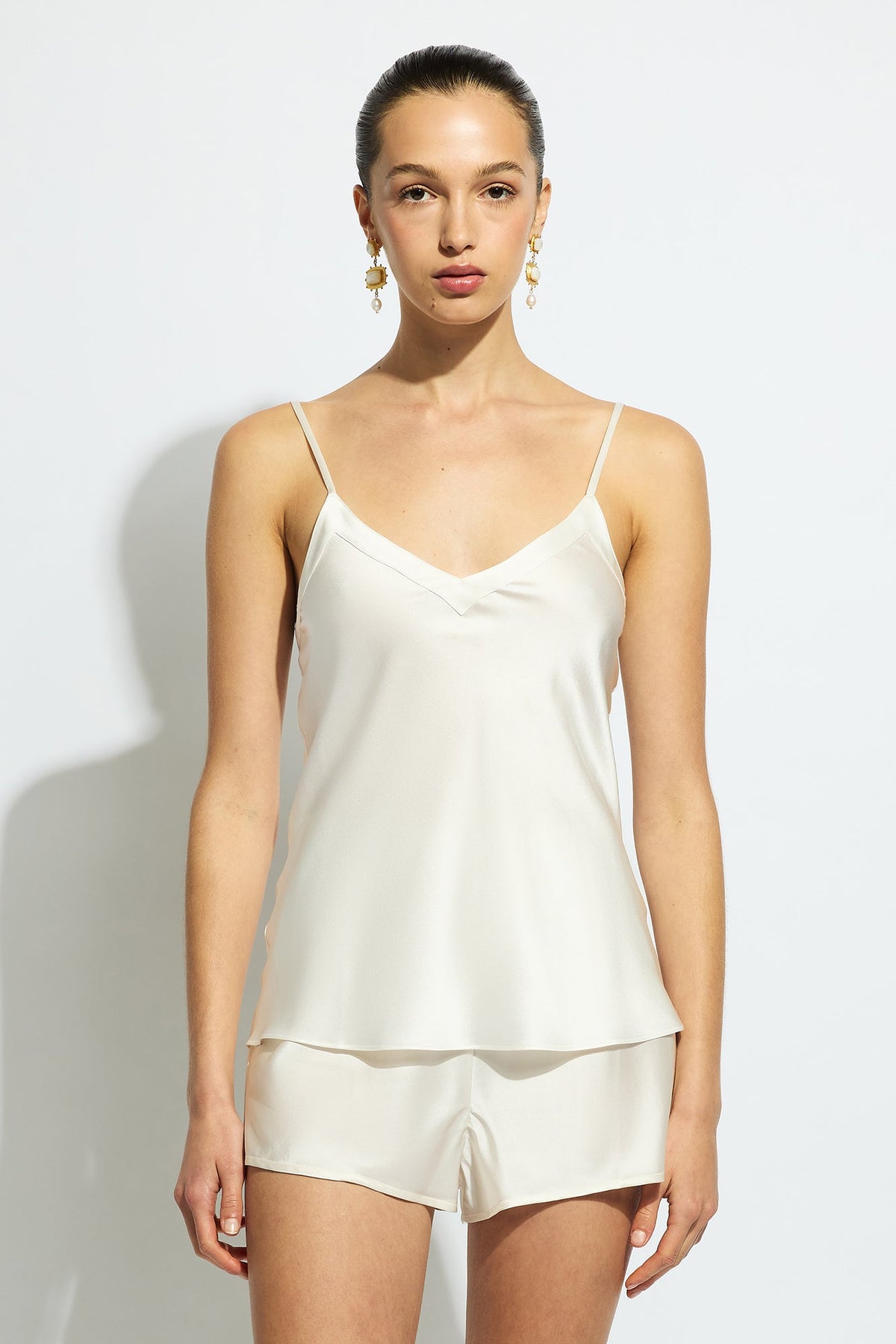 The Silk Cami By GINIA In Creme