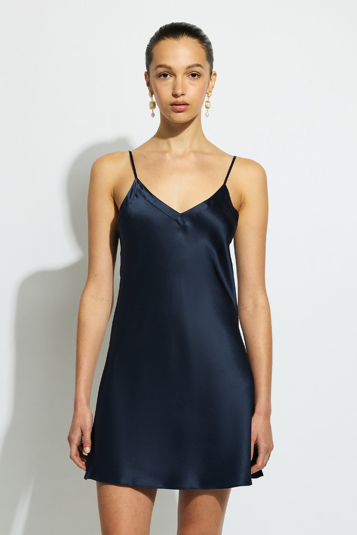 The Silk Chemise By GINIA In Midnight