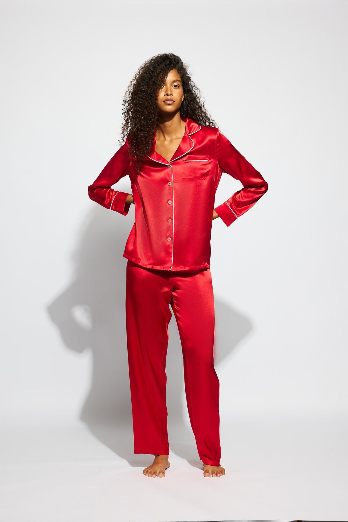 The Fine Finishes Pajama By GINIA In Chilli Red