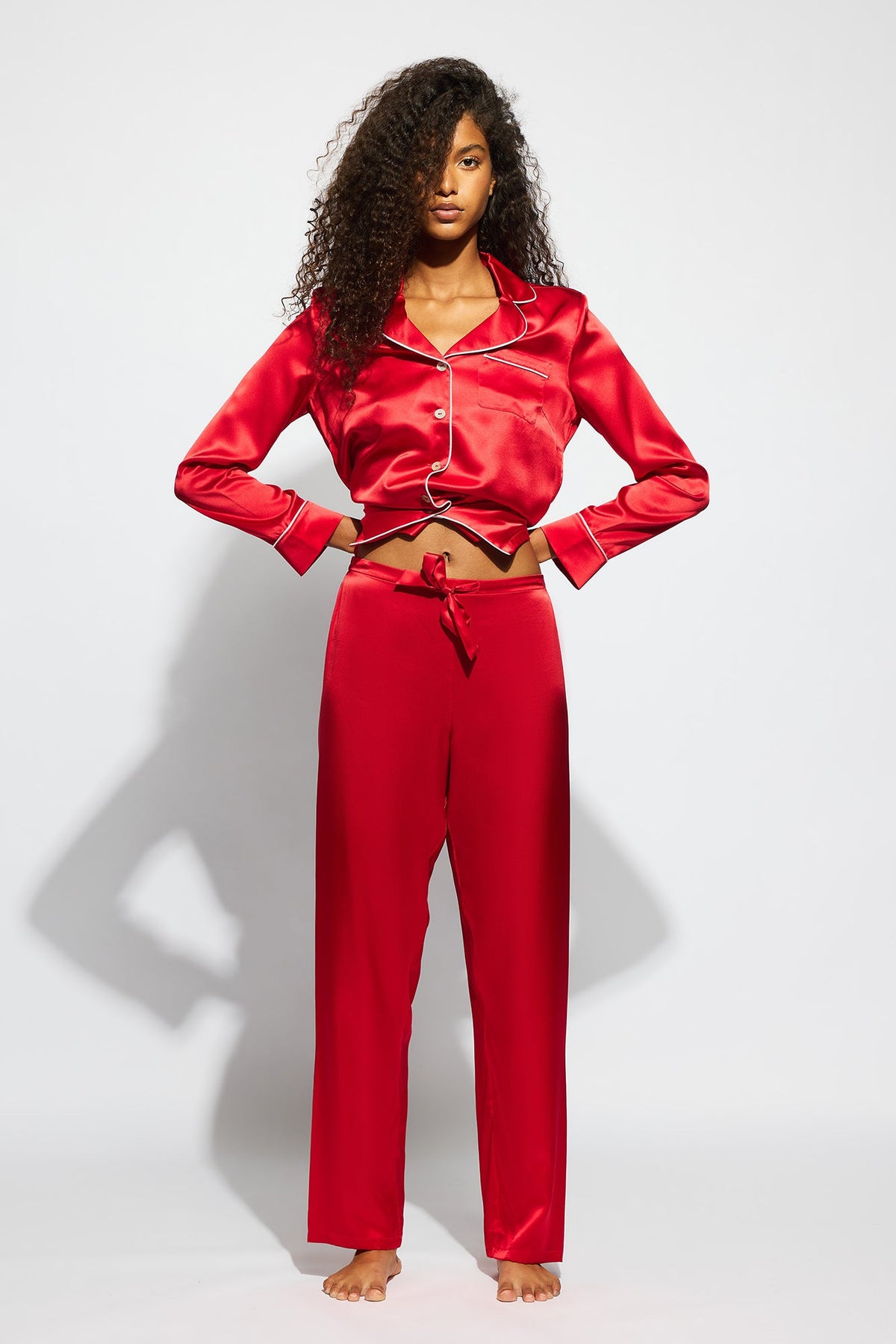 The Fine Finishes Pajama By GINIA In Chilli Red