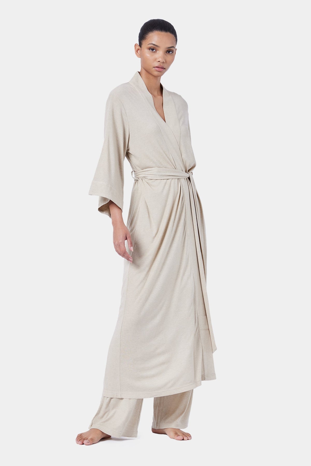 The Delilah Robe By GINIA In Oat