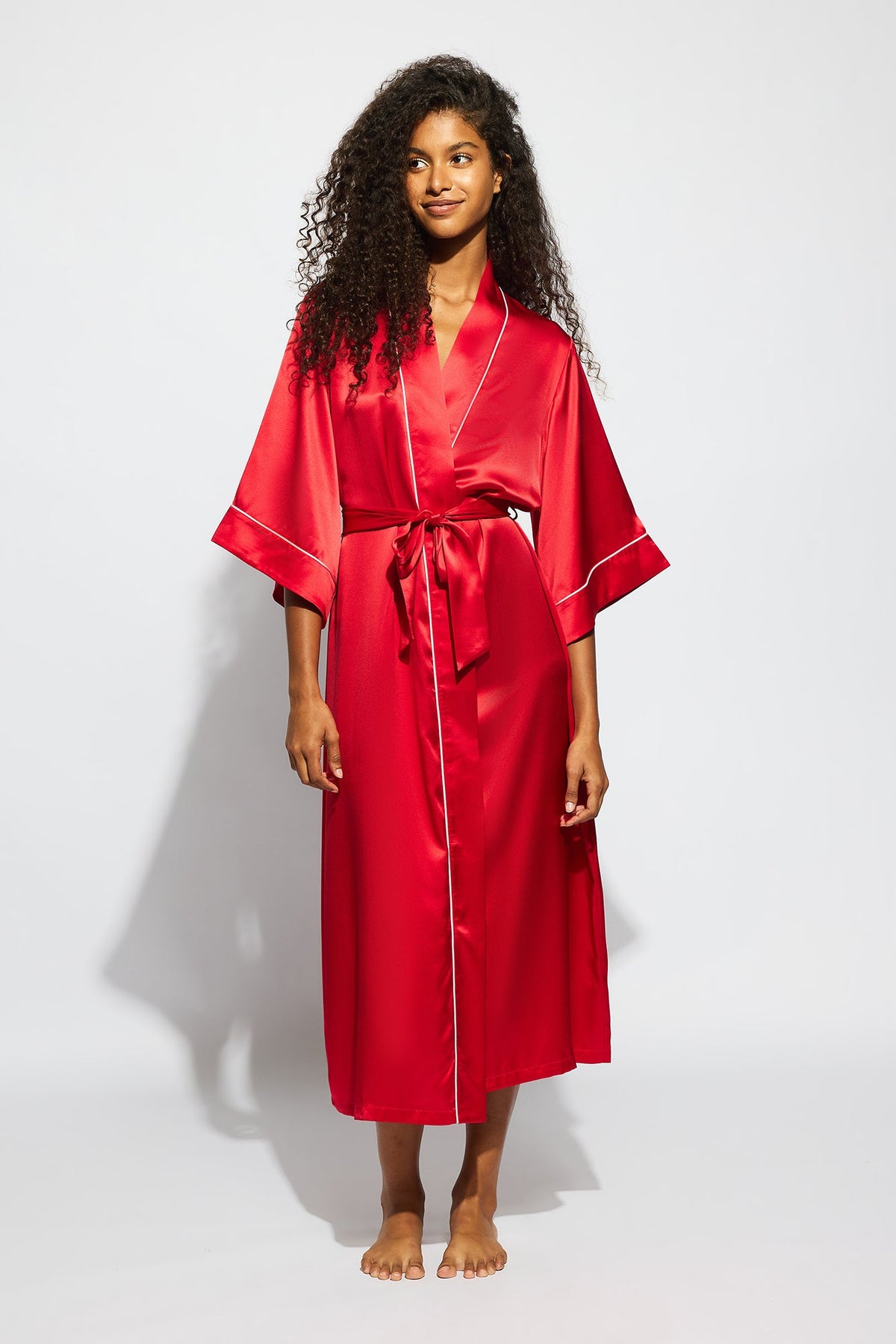 The Valentina Robe By GINIA In Chilli Red