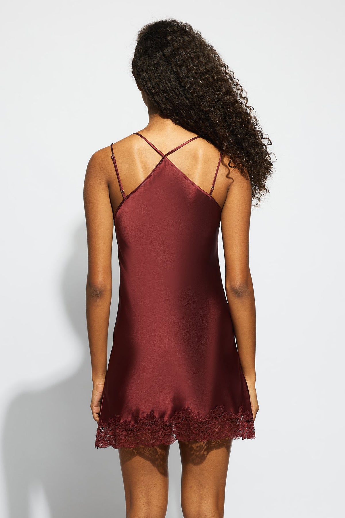 The Layla Chemise By GINIA In Ruby Red