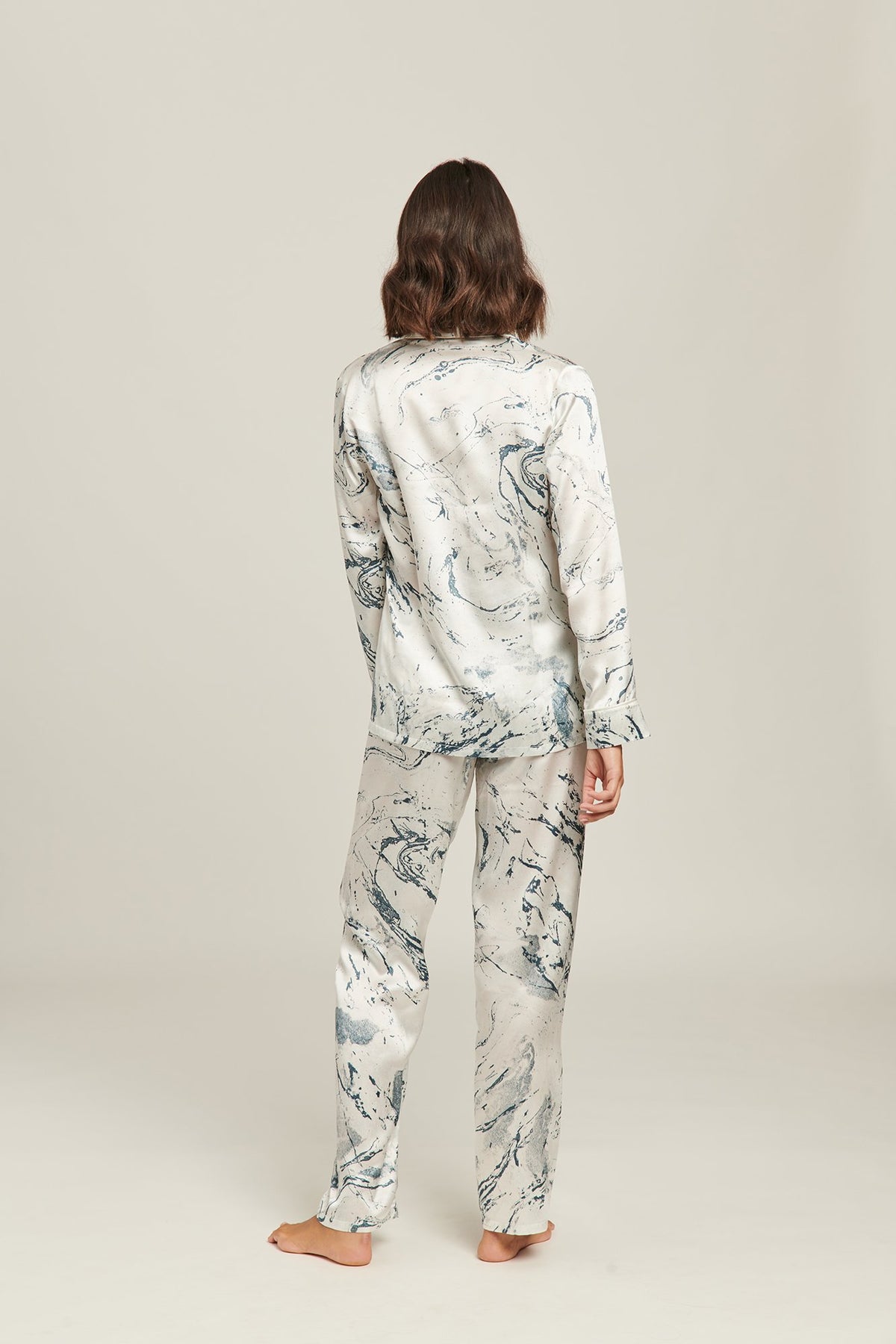 GINIA Silk Pajama - Carrara Marble