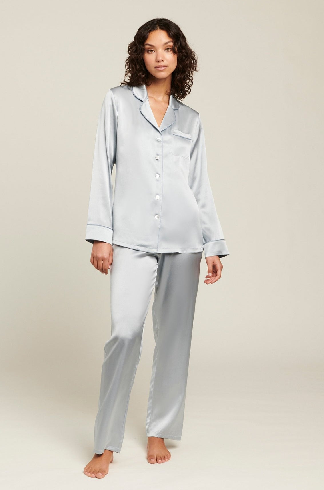 GINIA Silk Pajama - Pearl Blue