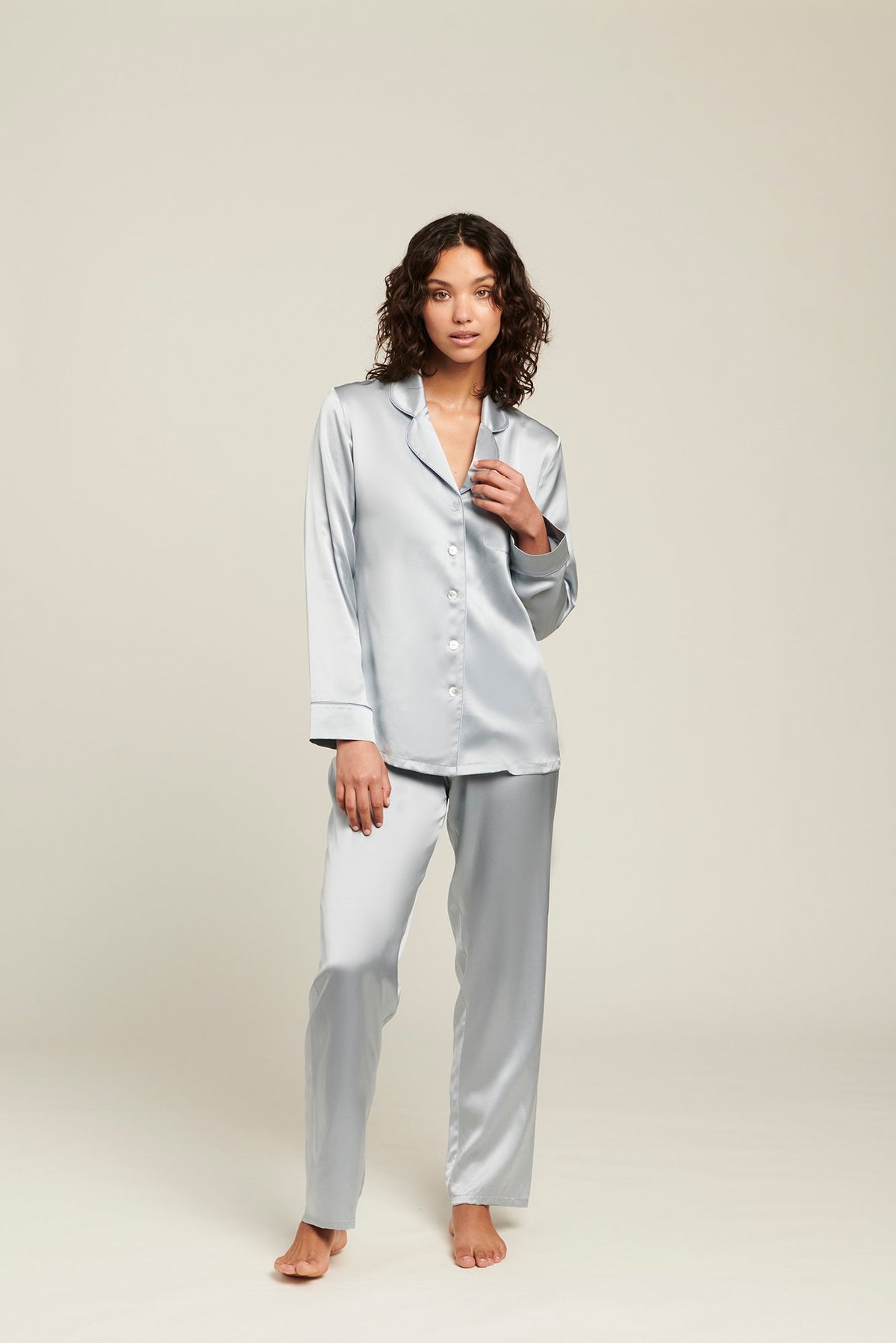 GINIA Silk Pajama - Pearl Blue