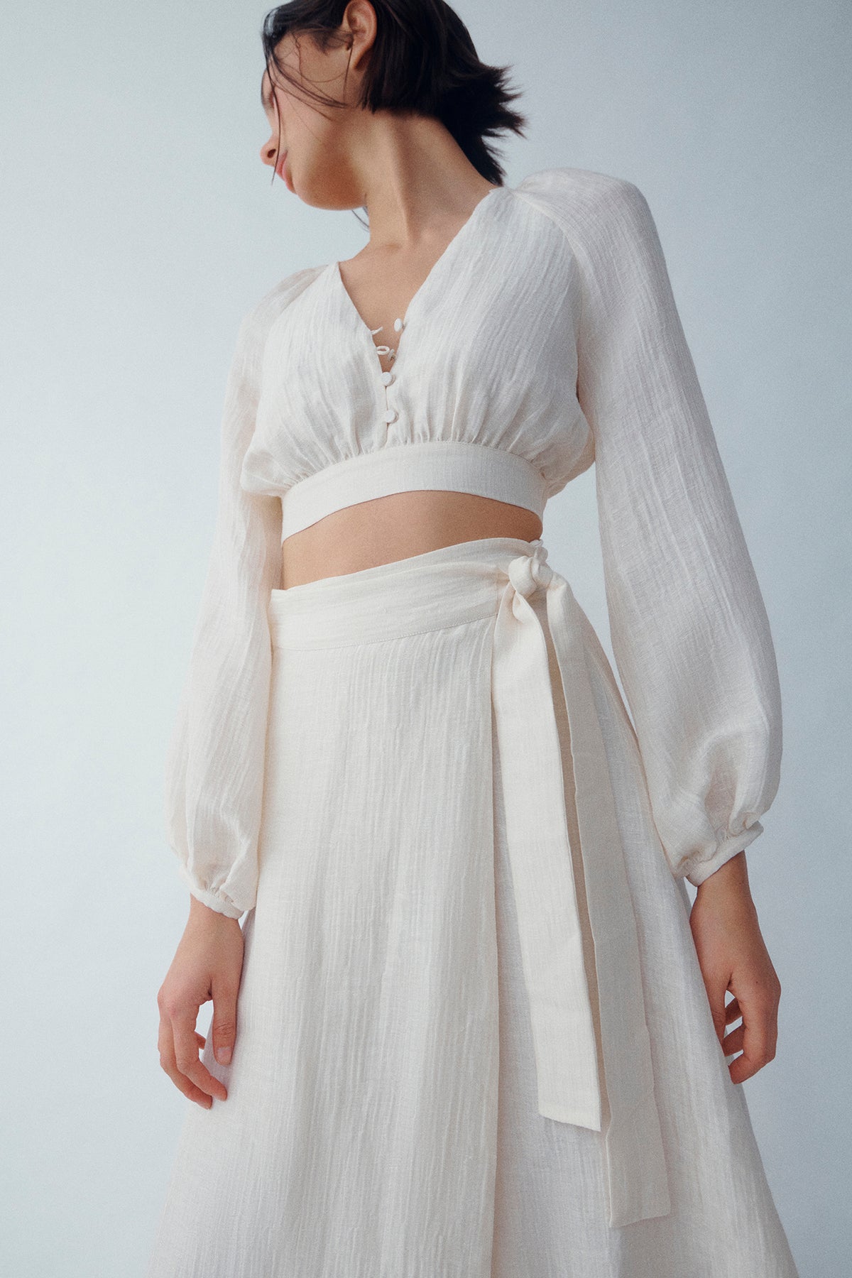 GINIA Amara Wrap Skirt - Blanca