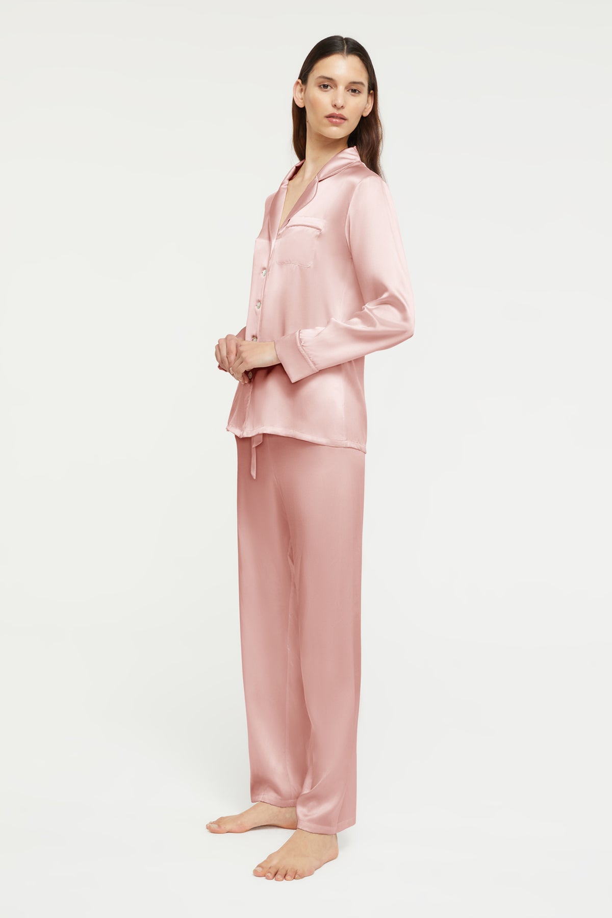 GINIA Fine Finishes pajama in Bridal Rose - 100% 19mm Silk Grade 6A