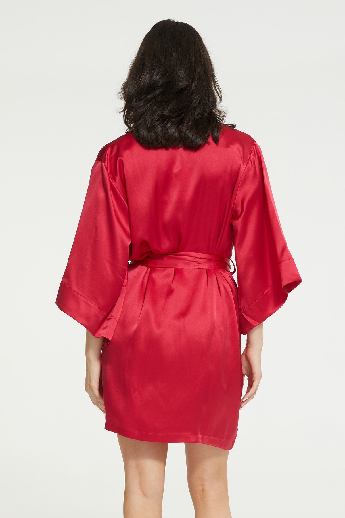 GINIA Silk Wrap Gown in Ruby - 100% Silk