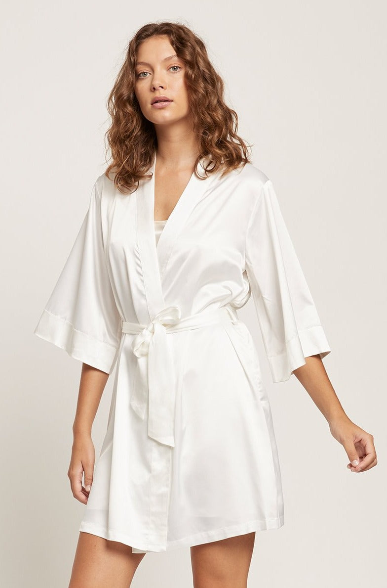 GINIA Camille Wrap Gown - Ivory