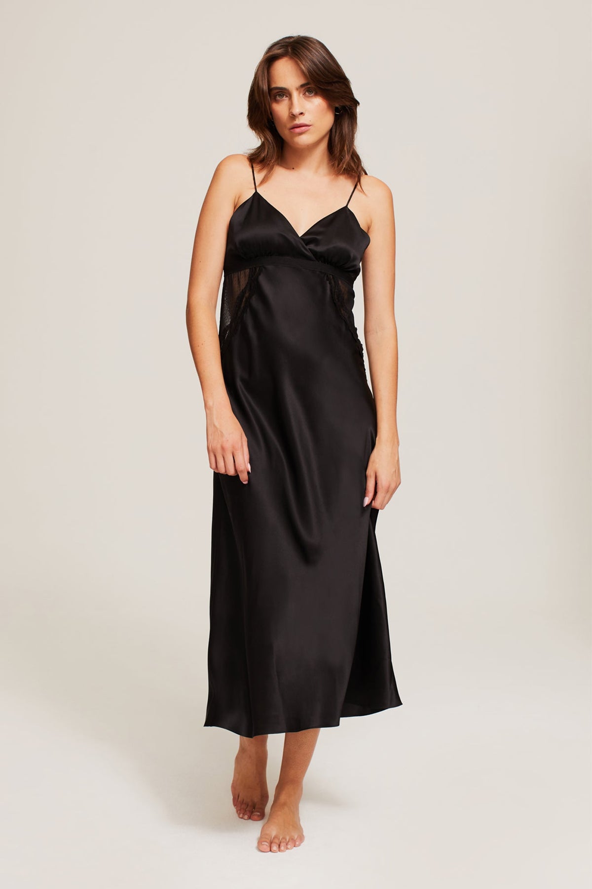 GINIA Splice Silk Nite in Black
