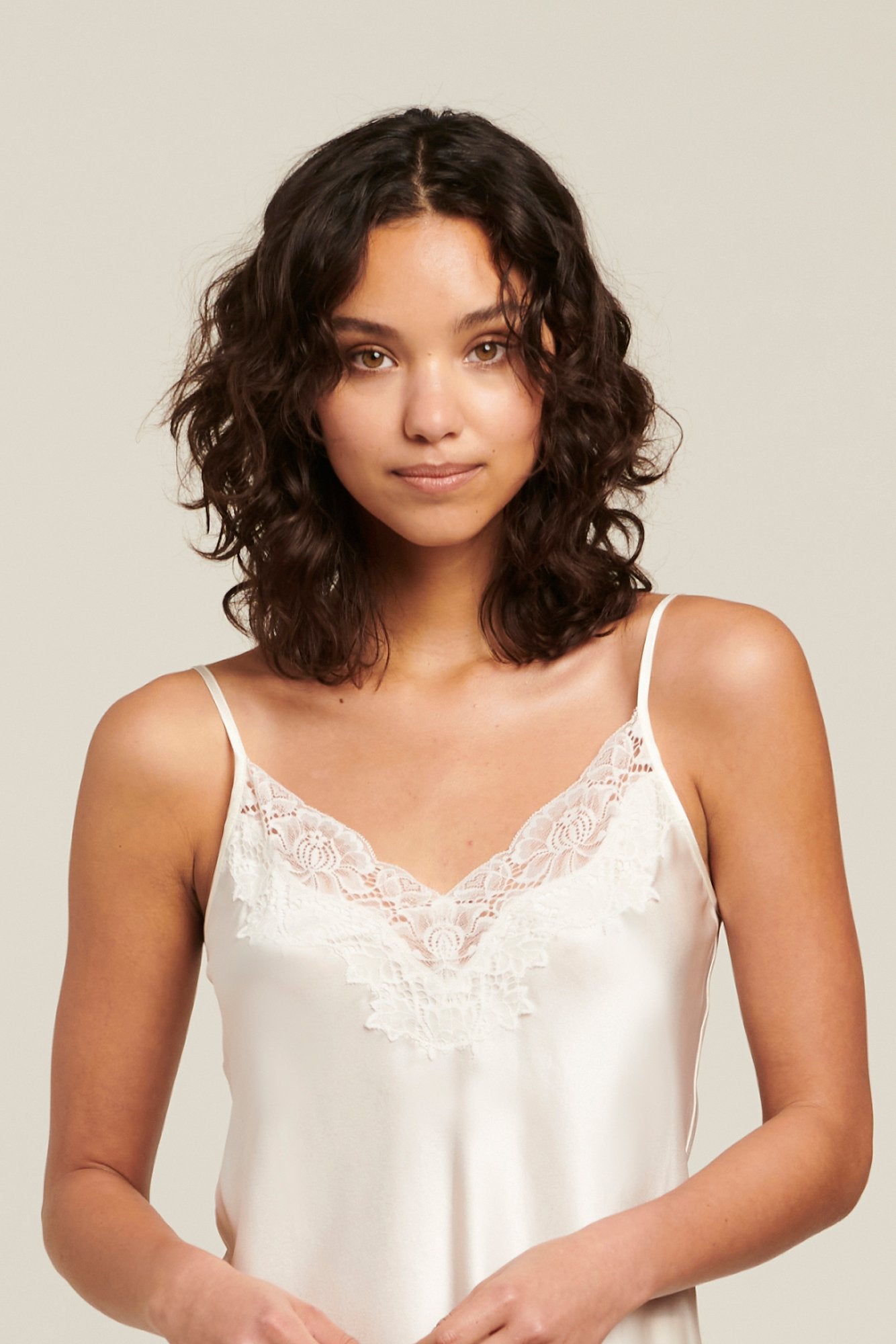 Silk Cami With Lace | Ginia Official - Ginia US