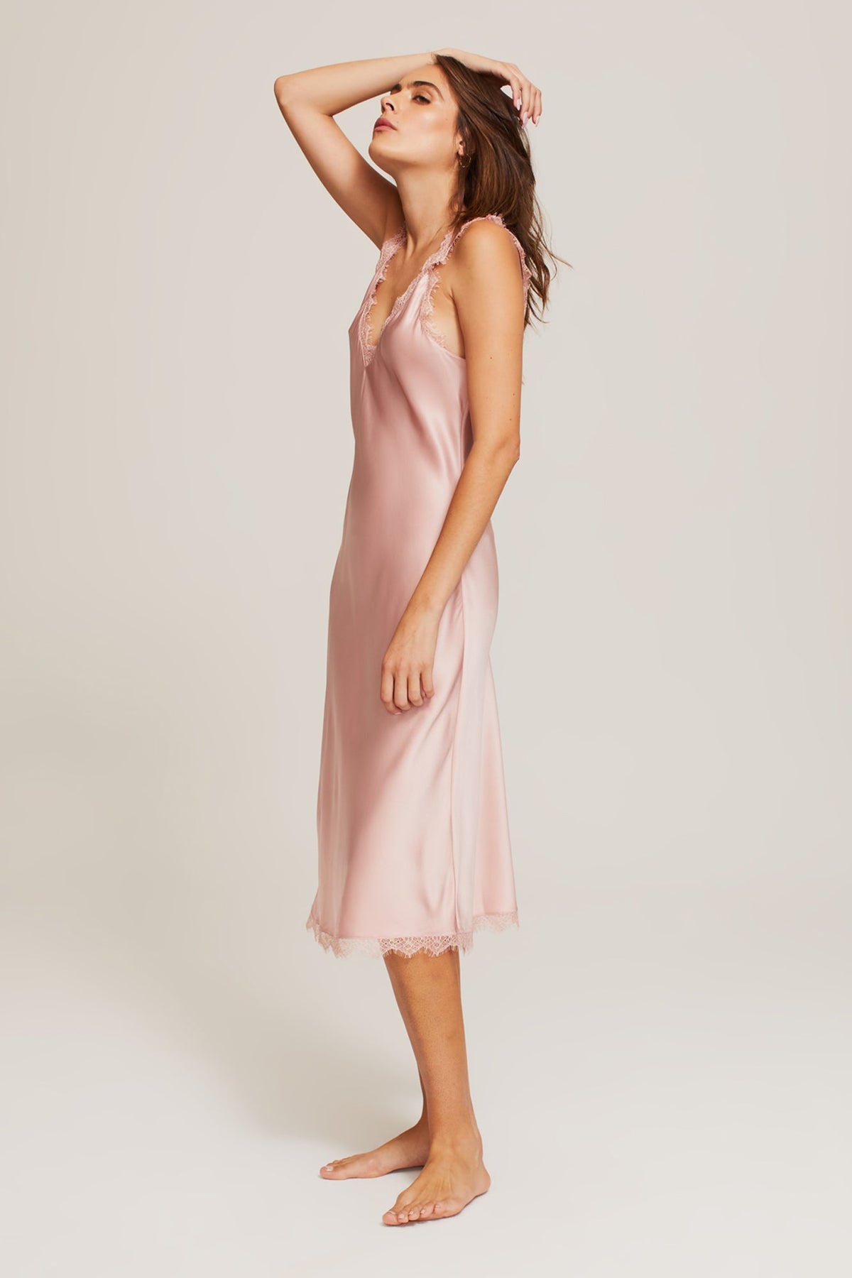 GINIA Joni Silk Nite  in Silver Pink