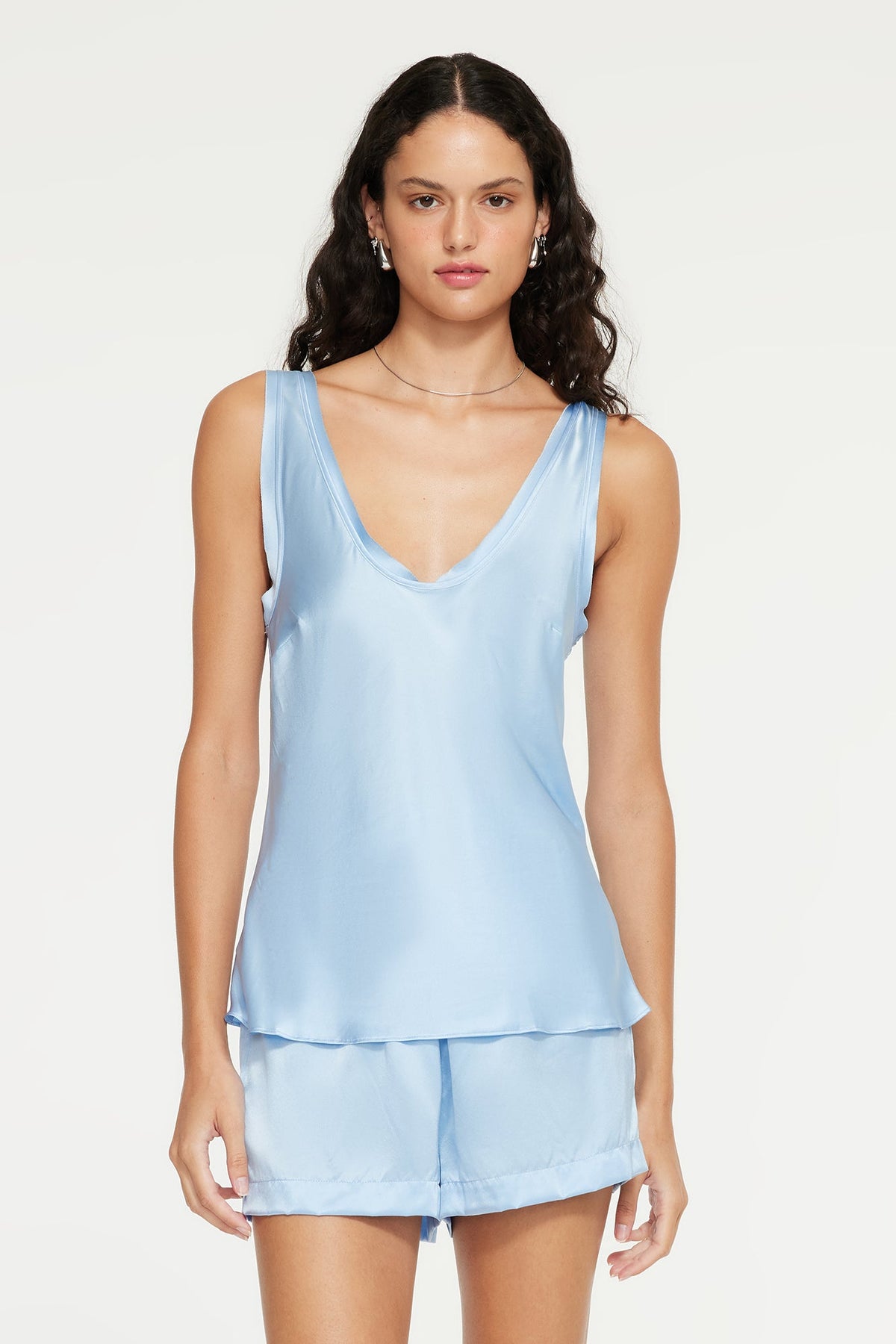 The Florence Cami By GINIA In Cornflower Blue