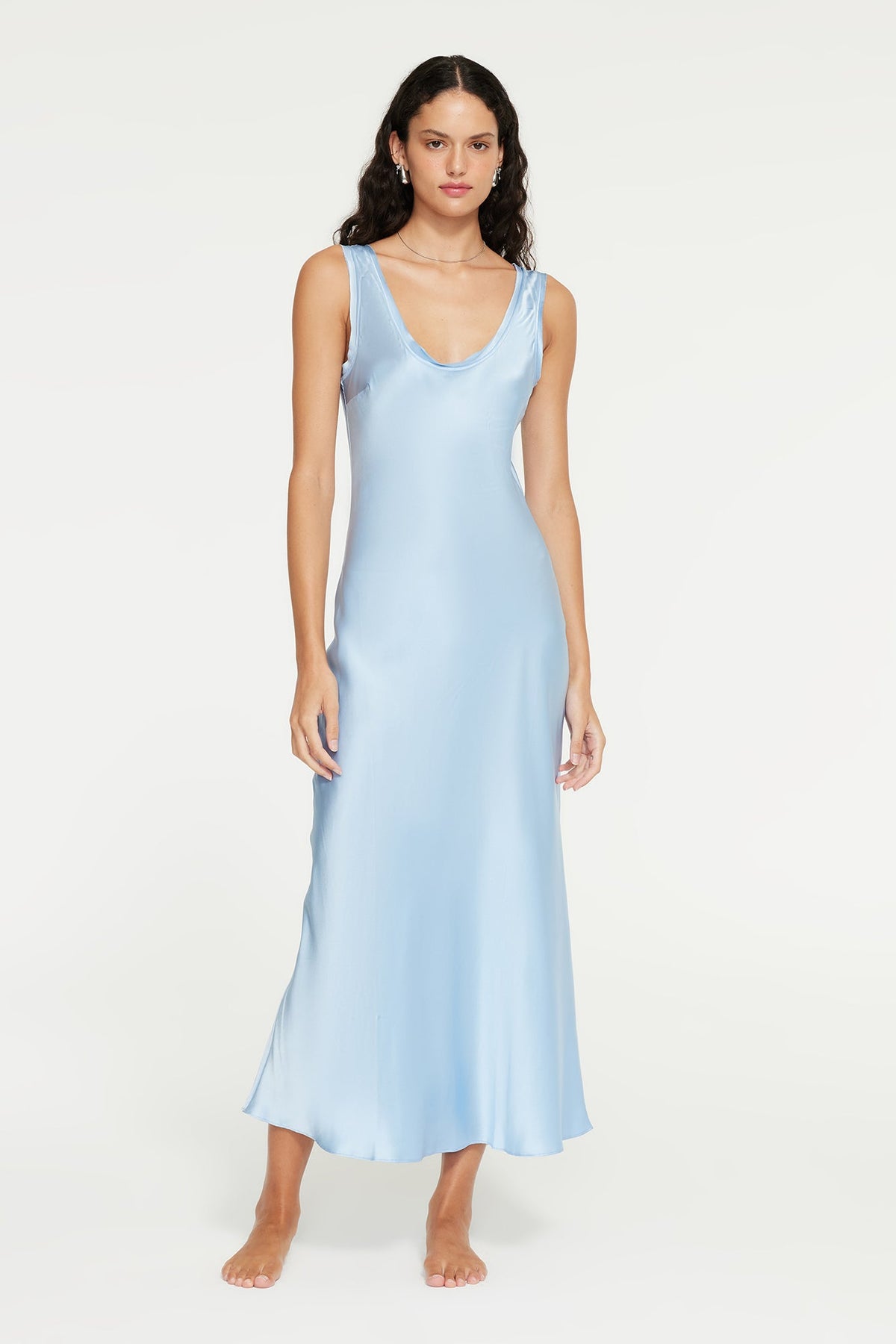 The Florence Slip Dress By GINIA In Cornflower Blue