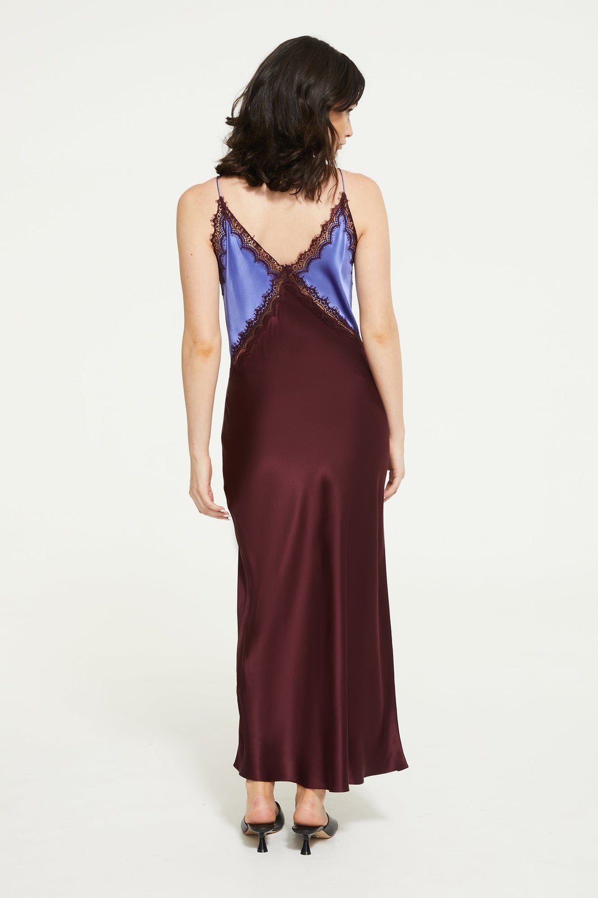 The Sadie Dress in Matisse Blue &amp; Merlot - 100% Silk by Ginia RTW