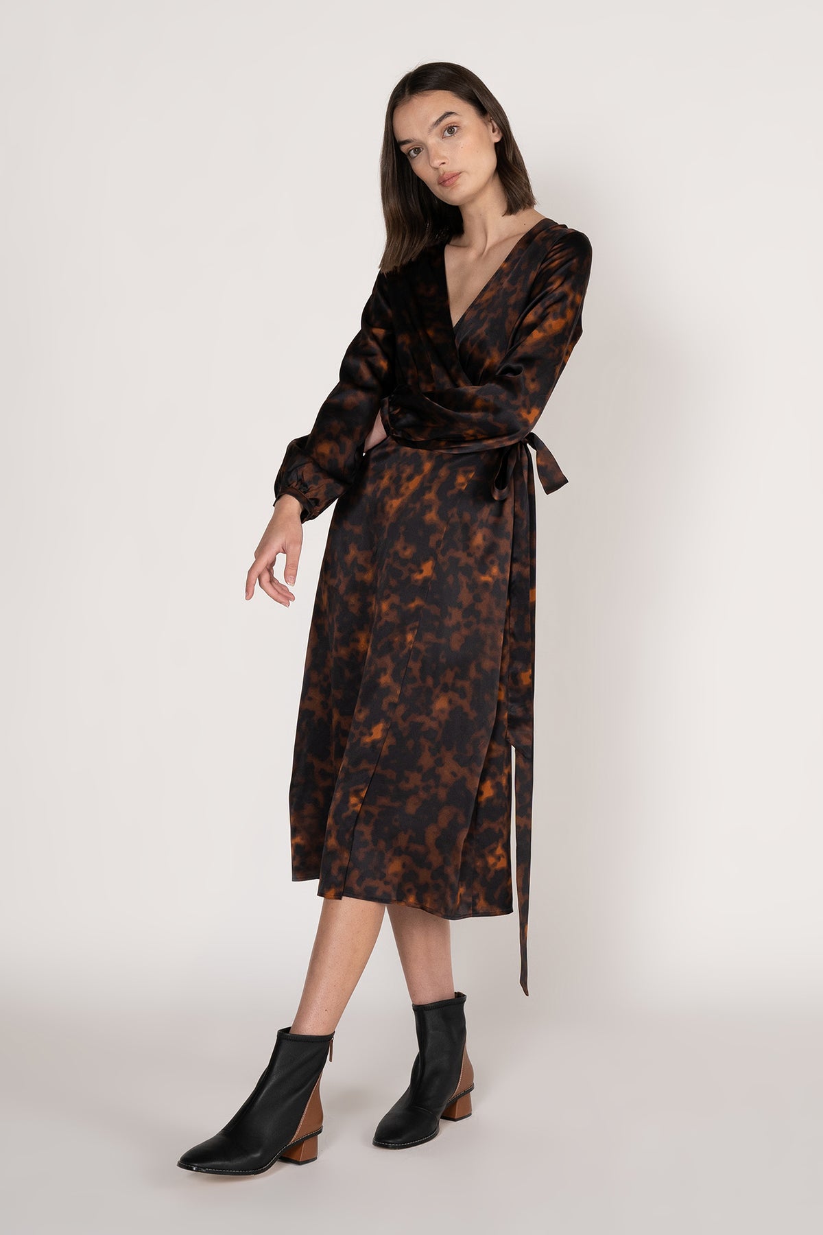GINIA Madeline Wrap Dress in Ember