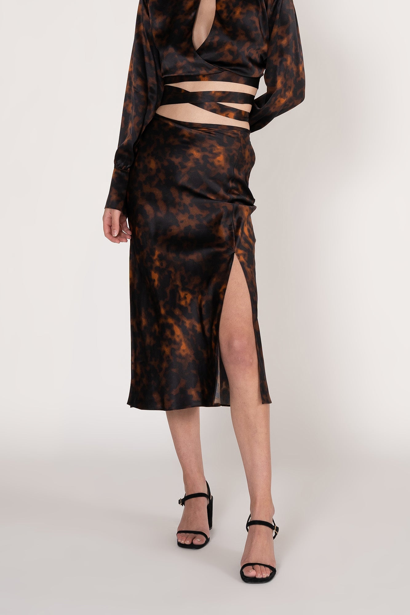 GINIA Thea Slim Line Skirt in Ember