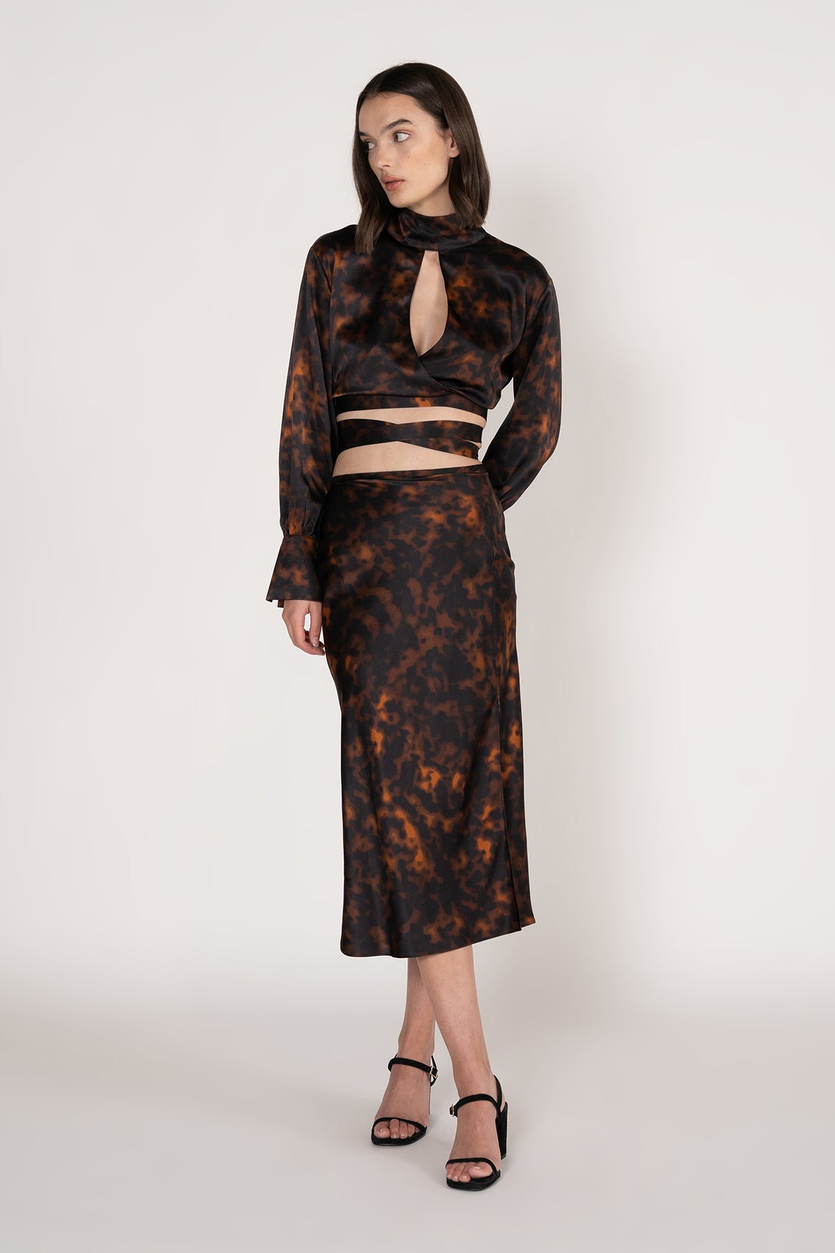 GINIA Thea Slim Line Skirt in Ember