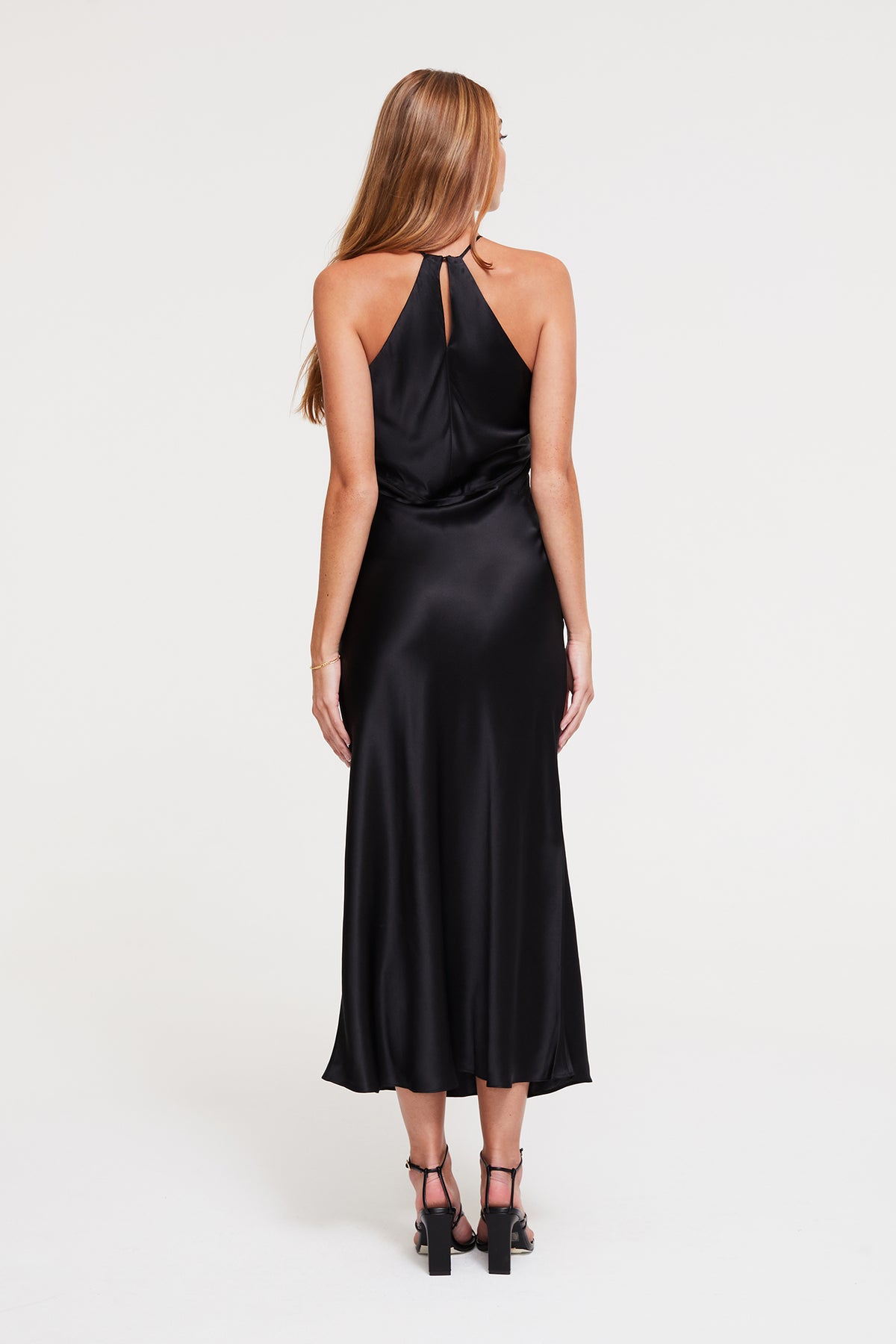 GINIA Fiora Halter Dress in Black