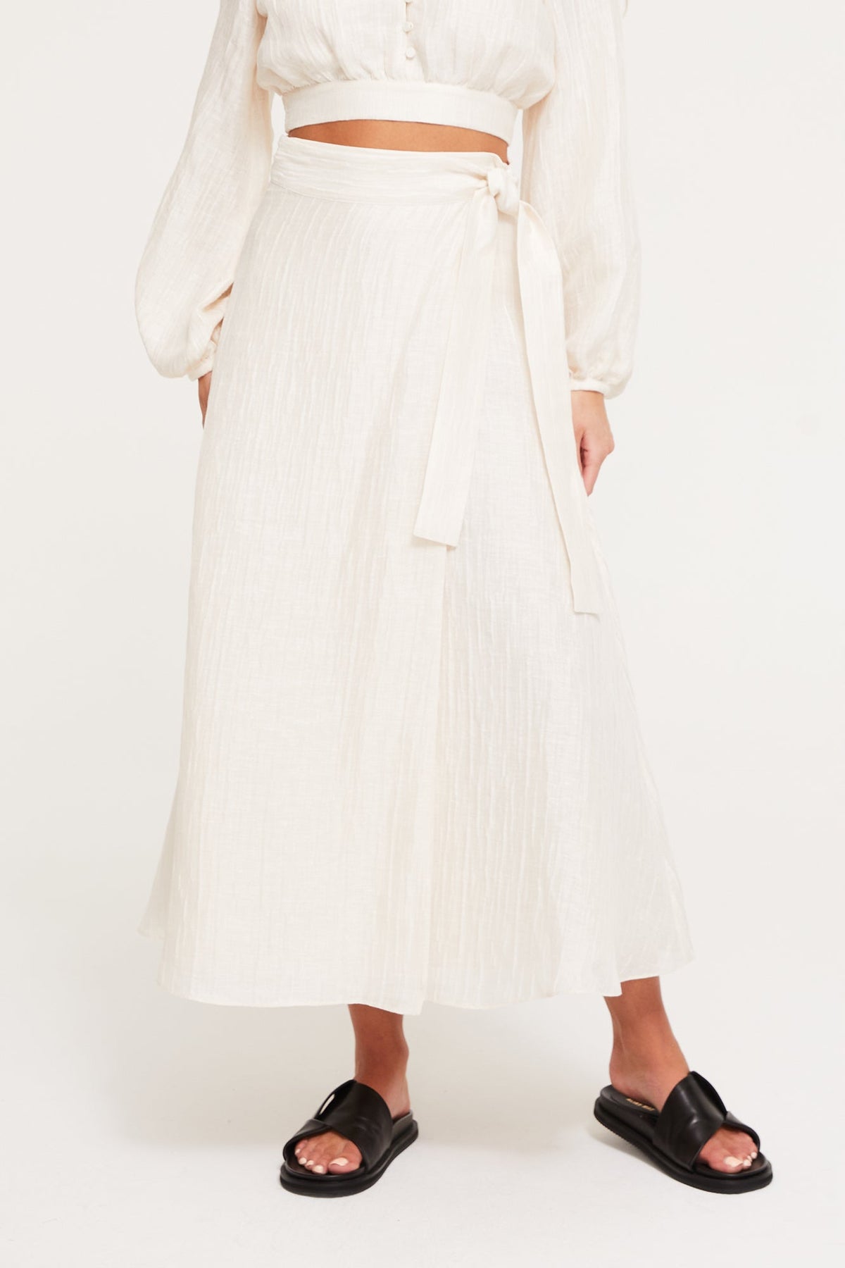 GINIA Amara Wrap Skirt - Blanca