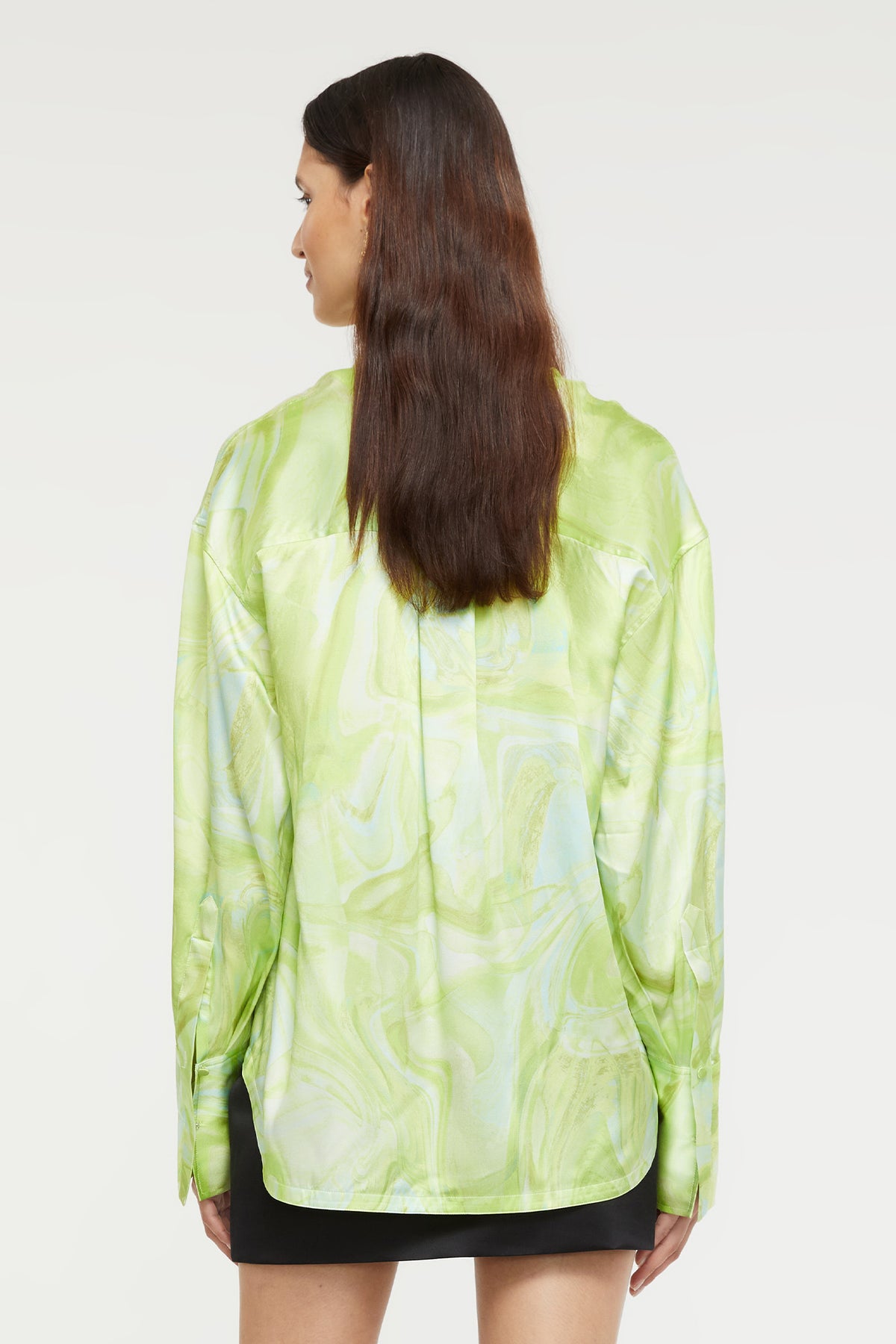 GINIA Gaia Shirt in Lime Swirl Print