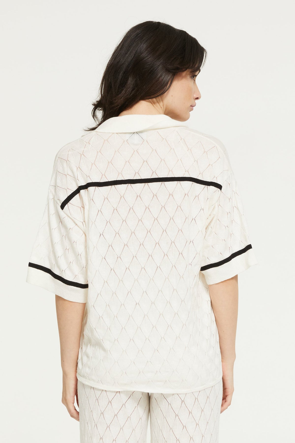 The Leaf Knit Shirt By GINIA In Ivory