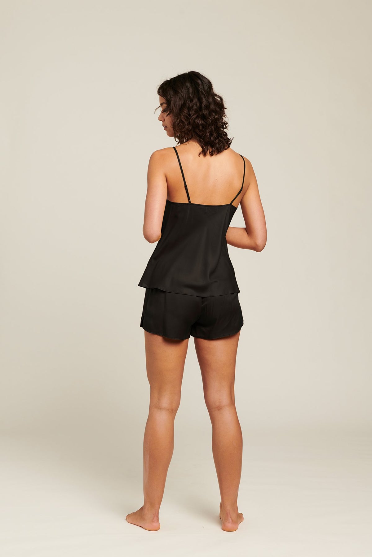 GINIA Washable Silk Shorts - Black