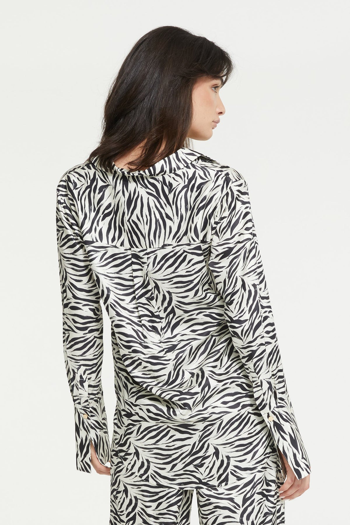 The Zafina Shirt in Brush Zebra Print by Ginia